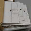 aboxoo Ladder Shelf White Marble Open Bookshelf 5-Tier Wall-Mounted Wood Rack Industrial Modern Plant Flower Stand Utility Organizer Bookcase Metal Frame Furniture Office Kitchen Bedroom (White)