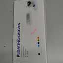 OAPRIRE White Floating Shelves Wall Mounted Set of 2 - Easily Expand Wall Space - Acrylic Hanging Shelves for Bedroom, Gaming Room, Living Room, Bathroom, Office with Cable Clips