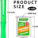 Clear Stretch Wrap Film 5" x 1000ft Roll with Handle, 80 Gauge Thick Cling Plastic Wrap for Moving, Pallet Wrap, Self Adhering Packaging Heavy Duty Shrink Film, 4 Pack
