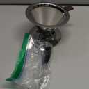 Pour Over Coffee Dripper, LOOFORE Stainless Steel Coffee Filter, Metal Cone Filter Paperless Reusable Coffee Filter Single Cup Coffee Maker 1-2 Cup, with Spoon and Silicone Tray, Cleaning Brush