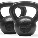 Yes4All Kettlebell Sets - 20 LB Cast Iron Strength Training Kettlebells, Wide Handles & Flat Bottom for Push Ups, Swings, Squats & Full Body Workout at Home or Gym