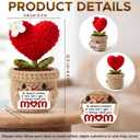 Birthday Gifts for Mom 2026 - Sweet Crochet Heart Flower, Stepmom Mother in Law Gifts from Daughter Son, for Mother, I Love You Mom Flower Crochet