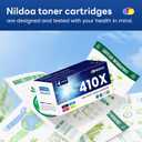 410X Toner Cartridges 4 Pack High Yield Replacement for HP 410X Black Cyan Magenta Yellow Color Pro MFP M477fnw M477fdw M452dn M452dw Printer | CF410X CF411X CF412X CF413X
