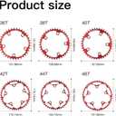 YBEKI 110BCD Chainring - CNC Machined 7075-T6 Aluminum Narrow-Wide Chainwheel for Road Bikes (36-58T Options) | 8-12 Speed Compatible | Ultra-Lightweight | Anti-Drop Design  (Black/Red)