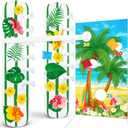 2 Sets Hawaiian Luau Party Decorations – Inflatable Limbo Games, Bean Bag Toss Banner Set for Birthday, Beach Pool Supplies, Summer Fun Activities, Outdoor Festival