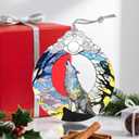 7 x Christmas Ornaments: Stained Glass Ornament, Christmas Tree Ornament, Hanging Ornaments for Home Decor & Xmas Tree Decorations  Exquisite Holiday Decor, Gifts & Holiday Present - Wolf