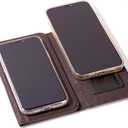 Duo Phone Case for 2 Phones | Multi Purpose Hiquality Leather Cell Phone Case, Cell Phone Wallet | Folding Variation | All Phone Types Available | iPhone, Galaxy, Motorola, etc | (Brown)