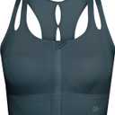 Yvette Women's Sports Bras High Impact Front Zipper Sports Bra for Large Bust Full Support Racerback Workout Running (5X-Large Plus, Haze Blue)