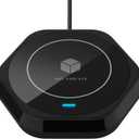 Smart Beverage Heating Plate Candle Wax Cup Warmer Electric Thermostat Coaster for Hot Coffee Milk Tea Water Cocoa Desk Home Office Use (R1 Black)