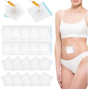 20pcs Castor Oil Pack Wrap for Belly Button, Single-Used Self-Adhesive Castor Oil Patches Castor Oil Compress Pads Highly Absorbent Castor Oil Pads (Oil Not Included)