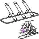 Tuohours Bike Rack, Floor Bike Rack for Garage, Indoor/Outdoor Bike Storage Stand Bicycle Parking Rack, for Mountain Bike, Road Bike and Kids Bike (Black, 3 Bike)
