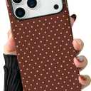 ZTOFERA Magnetic Case for iPhone 17 Pro, Compatible with Magsafe, Polka Dot Aesthetic Phone Case Cute for Girl Women, Hard PC+Soft TPU Protective Phone Cover for iPhone 17 Pro-Brown