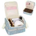 CUBETASTIC Nail Polish Organizer, Nail Supplies Storage Case Holds 45 Bottles Nail Polish & Nail Lamp, Travel Nail Tech Carrying Bag, Nail Kit Bag For Nail Stuff & Manicure Tools