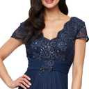 Alex Evenings Women's Stretch Sequin Bodice Empire Waist Long Gown, Formal Event Dress  size 4 