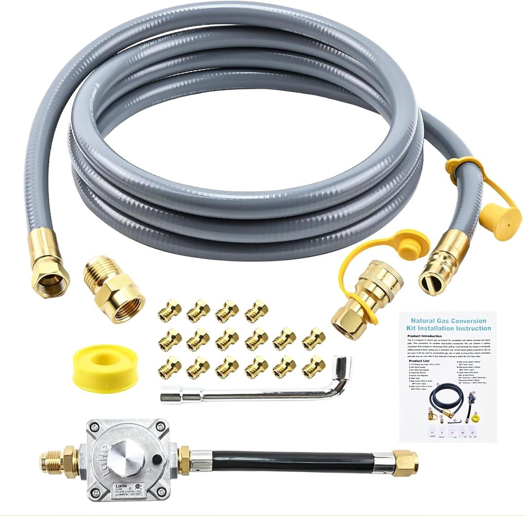 Propane to Natural Gas Conversion Kit for Grill Compatible with weber genesis, genesis II, spirit and spirit II etc,10FT Natural Gas Conversion Kit with Regulator for weber Grills