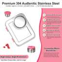Stainless Steel Bento Lunch Box-7+ Older KidsTeens Adult with Insulated Food Jar,Leakproof 3-Compartment,BPA-Free, Eco-Friendly,Dishwasher Safe, Large-Capacity Box, School,Office,Travel Pink