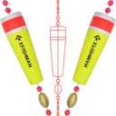 Fishing-Popping-Cork-for-Saltwater-Bobbers-Large-Floats Red Fish Popper for Carolina Rig (4 IN-Weight 3/4 oz - Qty 2)