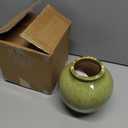 Ceramic Flower Vase Home Decor, 6.2 inch Farmhouse Rustic Vintage Decorative Vases, Pottery Terracotta Boho Flowers Vases for Dining Table, Living Room, Shelf, Kitchen, Bedroom (6.2"-Green)