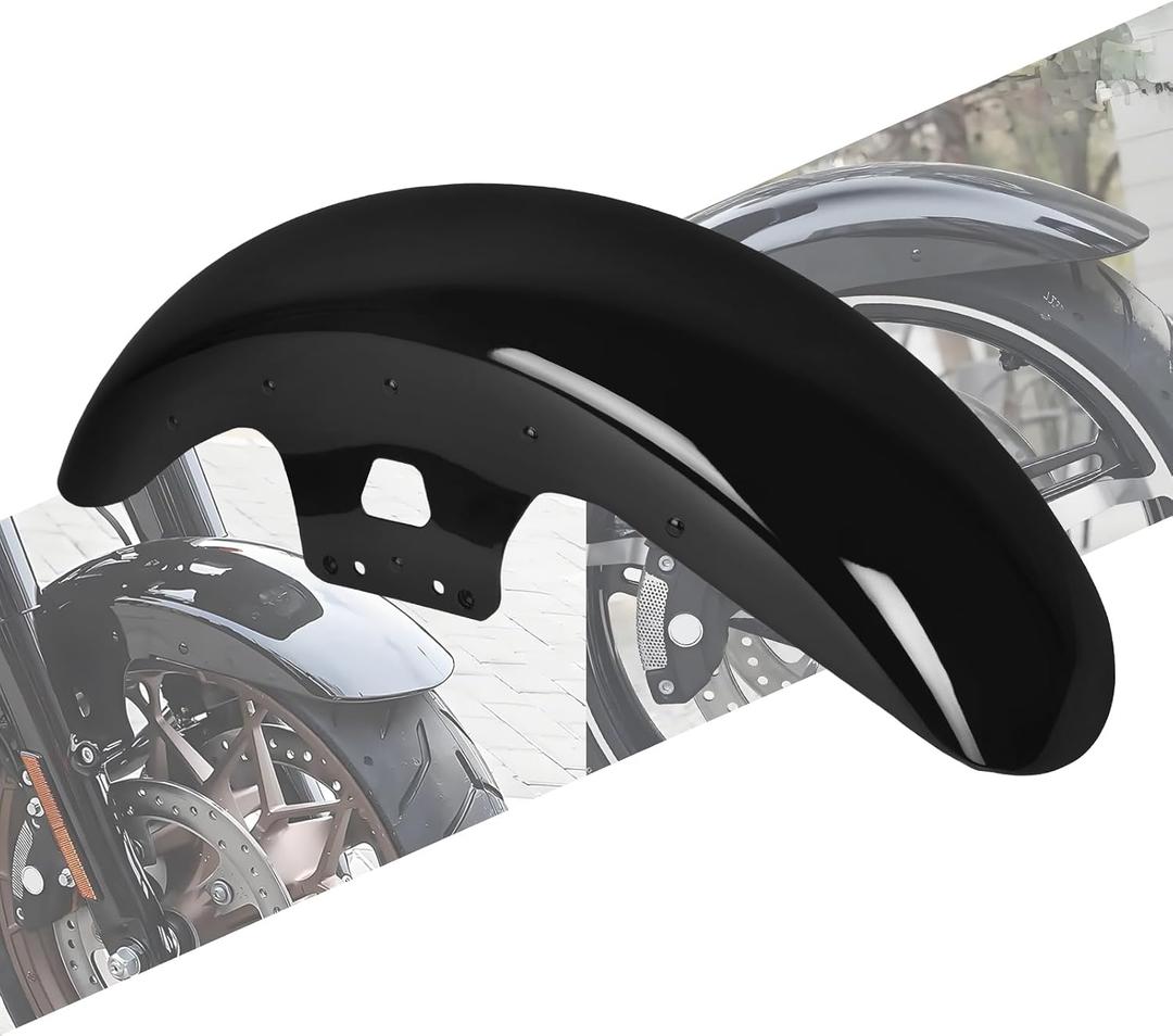 Front Fender 19" Wheels Wrap Mudguard Fit for Harley Touring Road King FLHR Electra Glide FLHT Street Glide FLHX CVO Road Glide 2014-2023 Gloss Black