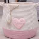Large Cotton Rope Basket Woven Storage Basket For Toy Laundry And Blanket Organi