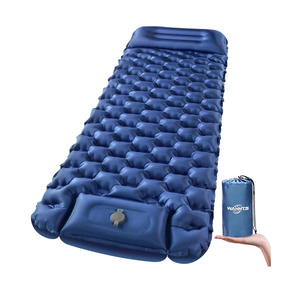 WANNTS Sleeping Pad, Ultralight Inflatable Sleeping Pad for Camping, Built-in Pump, Ultimate for Hiking - Airpad, Carry Bag,-Compact & Lightweight Camping pad(Blue)