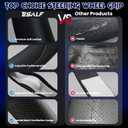 Soft Leather Steering Wheel Cover with Breathable Design and Anti-Slip Grip, Fully Compatible with Tesla, Toyota, Honda, Nissan 14.5-15.2 inch Round Steering WheelSedans and SUVs