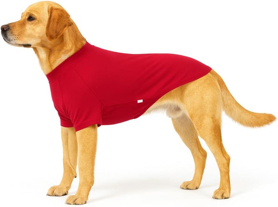 Premium Yoga-Fabric Dog T-Shirt Breathable, Stretchy, Anti-Shedding Pet Clothes for All Seasons Red 2XL