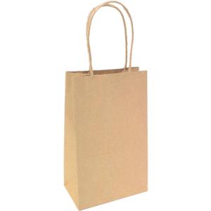 5.25"x3.25"x8" - 100 Pcs - Brown Kraft Paper Bags, Shopping, Mechandise, Party, Gift Bags