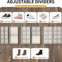 2 Pack Shoe storage Organizer for closet with wheels,No Assemble Required Shoe boxes with premium waterproof materialAdjustable Dividers Fits 16 Pairs,shoe Storage Bins with Reinforced Handle