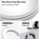 16FT USB C Cable Fast Charging 240W,Extra Long USB C to USB C Cable 16foot Type C Right Angle Charger Data Cord Braided for iPhone 17 16 Pro Max 15/iPad/MacBook Pro Air/Galaxy S26 S25 S24 Ultra,White