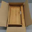 Lyellfe 2 Tier Bamboo Makeup Organizer, Bathroom Counter Organizer with Drawer, Multipurpose Cosmetic Perfume Display Stand for Skincare, Lipstick, Jewelry, Brush, Easy Assembly