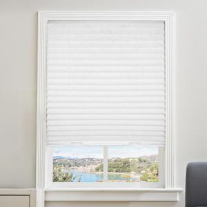 6 Packs Cordless Pleated Light Filtering Fabric Shade 36 in x 72 in Easy to Cut and Install, White, Paper Blinds with 12 Clips