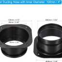PATIKIL 4" Duct Connector Flange, 2 Pack Dryer Vent Wall Plate Square to Round Straight Ducting Plate for Air Heating Cooling Ventilation Exhaust Fan, Black