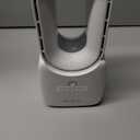 Misby Rechargeable Desk Fan, 5-color LED Light Bladeless Table Fan of 11.8 Inch, White Desk Fans Small Quiet for Bedroom, Home, Office