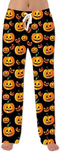 Soophiea Womens Christmas Halloween Pajamas Pants Comfy Loose Stretchy Pajama Bottoms with Pockets L