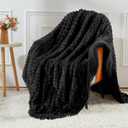 Uttermara Fleece Weighted Blanket for Adults Twin Size 15lbs, Soft Sherpa Weighted Blankets for Sleeping and Calming, Fuzzy Heavy Blanket for Bed and Couch, 48 x 72 Inches, Black