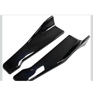 Universal Rear Diffuser Car Spoiler, Rear Bumper Lip Body Spoilers Black Lip Side Skirt Spoiler Splitter Wrap Angle Protector Exterior Decoration Trim Kit Anti-Scratch (Smooth Black 1)