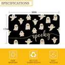 Mloabuc Happy Halloween Door Mat Outdoor Black Witchy Doormat Halloween Welcome Mats for Front Kitchen Mat Outdoor Indoor Heavy Duty Non-Slip Rubber Back, 17 x 30 Inch (1'5" x 2'6" (Rectangular), Spooky)