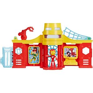 Spidey and his Amazing Friends Stark Tower Playset, Includes 4-Inch Iron Man Action Figure, Marvel Super Hero Toys for Kids 3 and Up