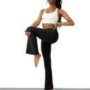 COPYLEAF Womens Yoga Pants with Pockets High Waisted Flare Leggings Bell Bottom Yoga Dress Pants Seamless Bootcut Pants M