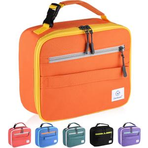 Genteen Lunch Box Lunch Bag for Kids Girls,Insulated Lunch Bag Women,Reusable Lunchbox for School,Work,Outdoor(Orange)
