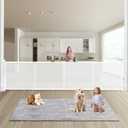 Retractable Baby Gates Dog Gate - 200" Extra Wide Expandable Child Safety Gate, 37" Tall Toddler Pet Mesh Gate with Reinforced Strips for Doorways, Stairs, Hallways, Outdoor & Indoor Large Openings (White)