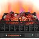 23 Inch Electric Fireplace Heater, Fireplace Logs Inserts Infrared Quartz Heater w/ 5-Level Flame & Brightness, Adjustable Thermostat & Overheat Protection, 8H Timer, 1500W