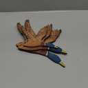 Wenqik 3 Size Mallard Duck Wall Art Wooden Ducks Wall Decor Rustic Flying Birds Decor Carved for Home Living Room Bedroom Office(Normal Size,Blue)