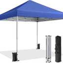 10x10 Pop Up Canopy, Portable Instant Canopy Tent with Carry Bag, 4 Sandbags and 8 Stakes for Outdoor Events, Parties & Camping - Blue