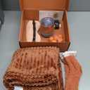 Valentines Day Gifts Basket for Her Wife,Orange Birthday Gifts for Mom Women Her Girlfriend Coworker w/Fall Cozy Socks&Blanket,Autumn Self Care Package Bath Set,Birthday,Valentines Gifts Box for Women