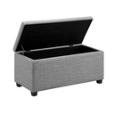 Amazon Basics Upholstered Rectangular Storage Ottoman and Entryway Bench, Polyester, Light Gray, 35.5"W x 16.5"D x 17"H