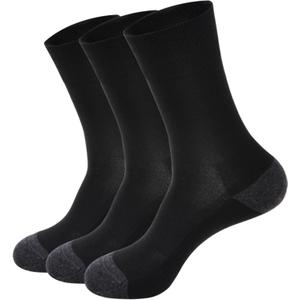 Men's Ultra-Light Thermal Socks - Thin Warm Heat Socks with Self Heat Yarn, Great Gift (9-11, Black)