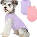 2 Pack Dog Clothes for Small Dogs Summer Dog Shirt Vest Girl Boy Lightweight Puppy T-Shirts Blank Soft and Cool Pet Clothing Sleeveless Medium Large Dog Outfit (Purple+L-Pink, Medium)