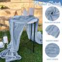 10 Pack Dusty Blue Cheesecloth Table Runner 17x108 Inch Boho Gauze Cheese Cloth Table Runners for Wedding Party Baby Shower Birthday Home Decor